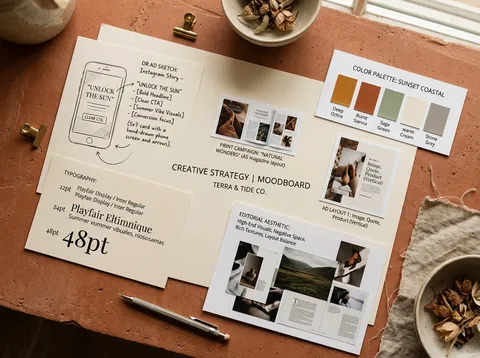Creative strategy moodboard and campaign roadmap