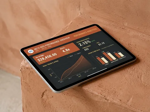 Performance marketing analytics dashboard showing ad conversion metrics