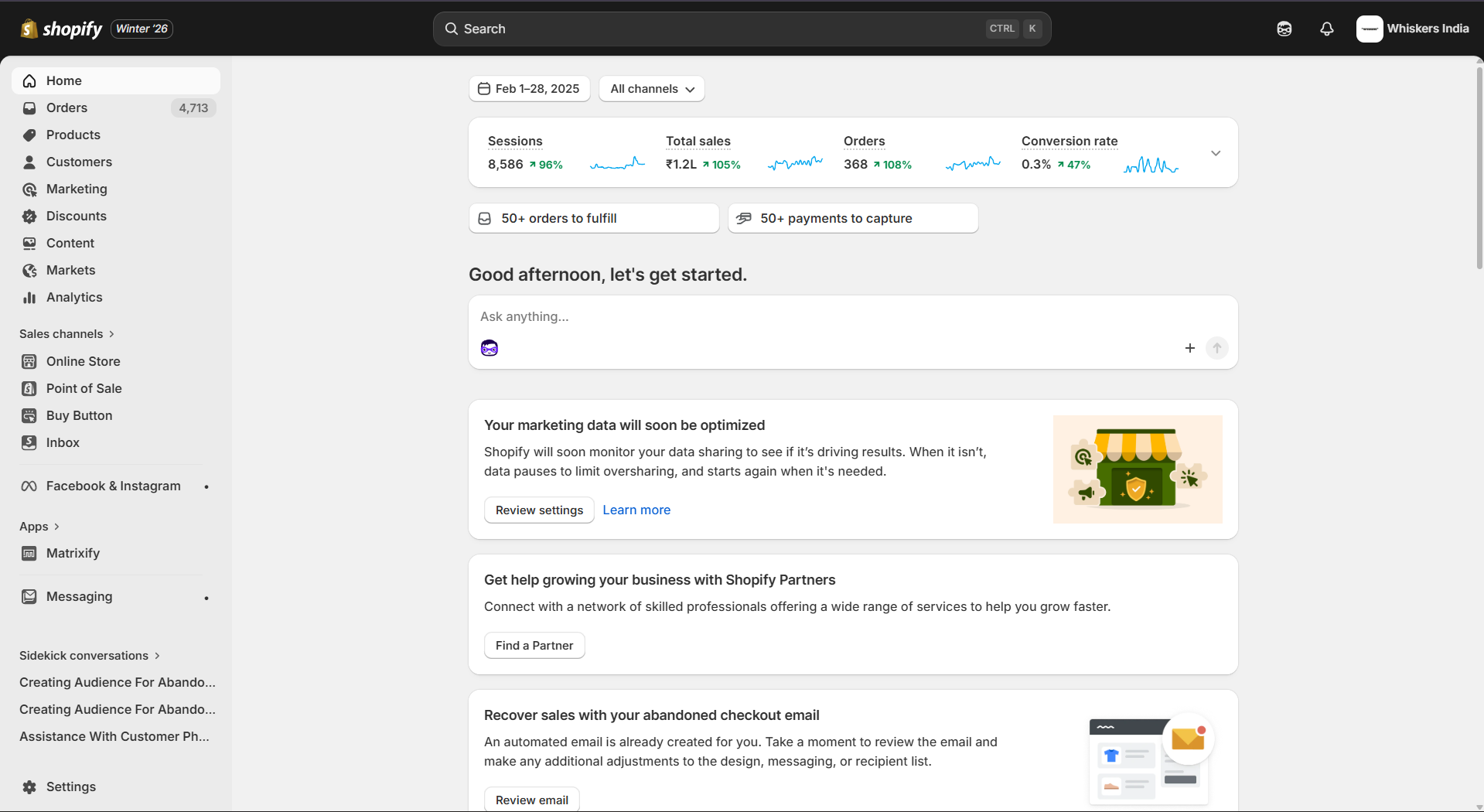 Whiskers India February 2025 Dashboard